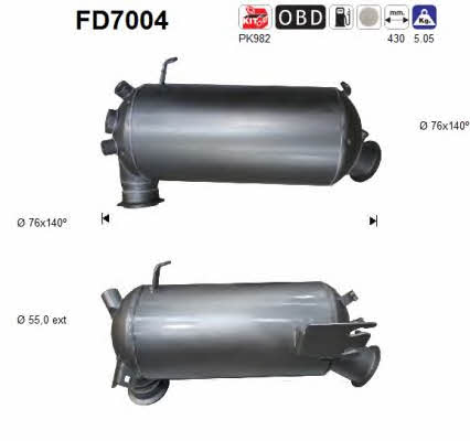 Diesel Particulate Filter Volkswagen Multivan: FD7004 As Diesel particulate filter DPF