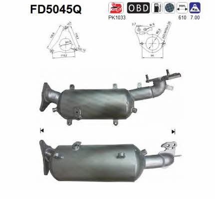 As FD5045Q Diesel particulate filter DPF FD5045Q