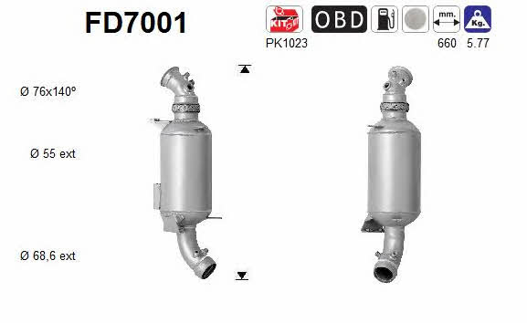 As FD7001 Diesel particulate filter DPF FD7001
