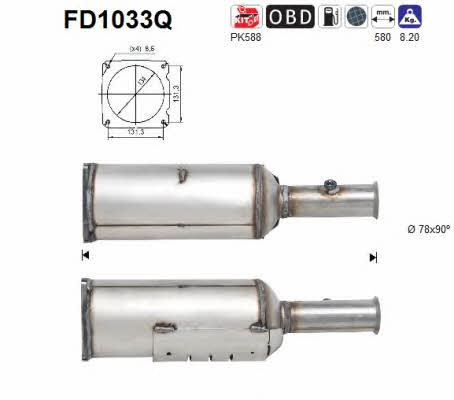 As FD1033Q Diesel particulate filter DPF FD1033Q