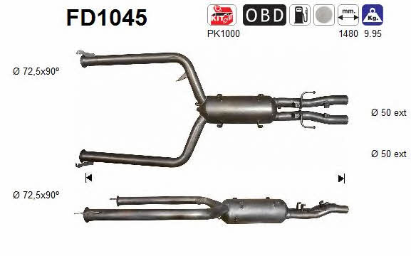 As FD1045 Diesel particulate filter DPF FD1045