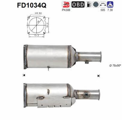 As FD1034Q Diesel particulate filter DPF FD1034Q
