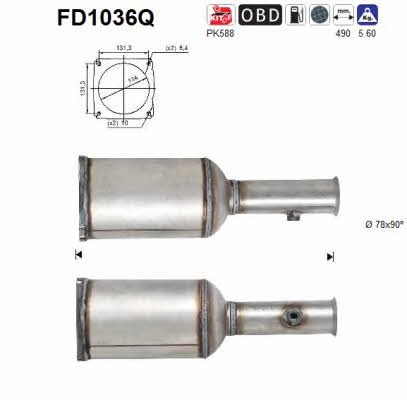 As FD1036Q Diesel particulate filter DPF FD1036Q
