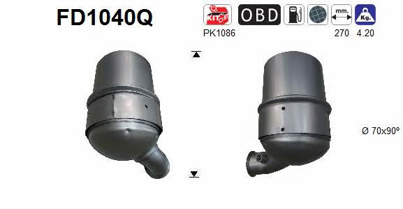 As FD1040Q Diesel particulate filter DPF FD1040Q