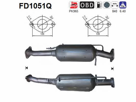 As FD1051Q Diesel particulate filter DPF FD1051Q