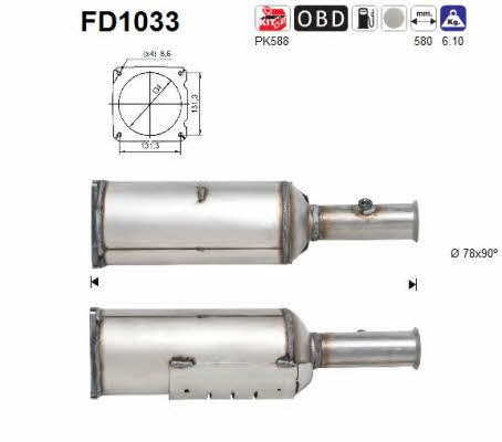 As FD1033 Diesel particulate filter DPF FD1033