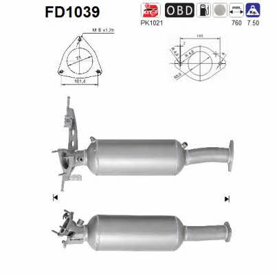 As FD1039 Diesel particulate filter DPF FD1039