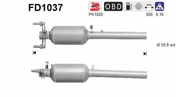 As FD1037 Diesel particulate filter DPF FD1037
