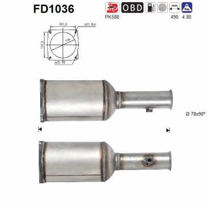 As FD1036 Diesel particulate filter DPF FD1036
