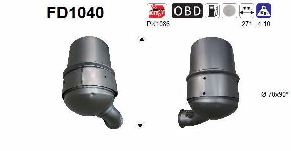 As FD1040 Diesel particulate filter DPF FD1040