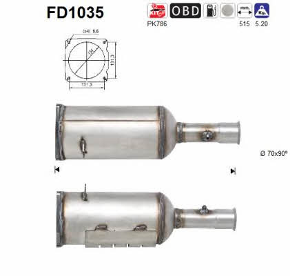 As FD1035 Diesel particulate filter DPF FD1035