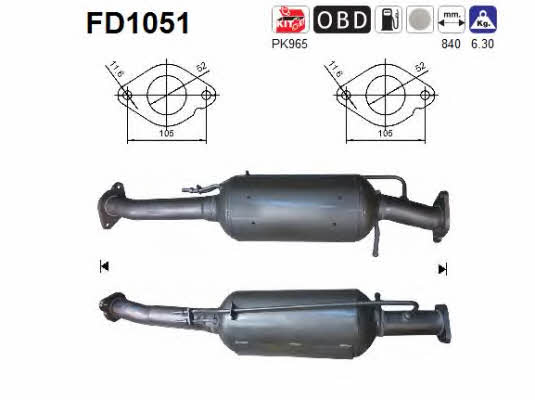 As FD1051 Diesel particulate filter DPF FD1051