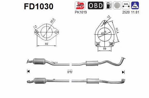 As FD1030 Diesel particulate filter DPF FD1030