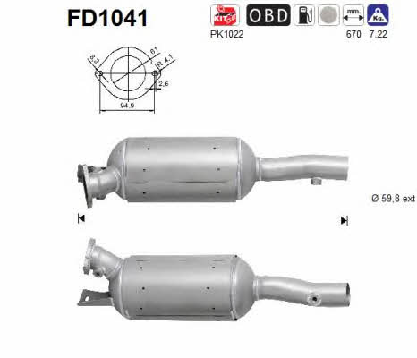 As FD1041 Diesel particulate filter DPF FD1041
