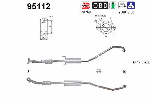 Catalyst exhaust Toyota Avensis: 95112 As Catalytic Converter
