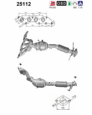 Catalyst exhaust Mazda: 25112 As Catalytic Converter