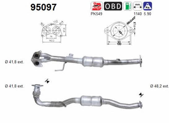 Cat converter Toyota Avensis: 95097 As Catalytic Converter