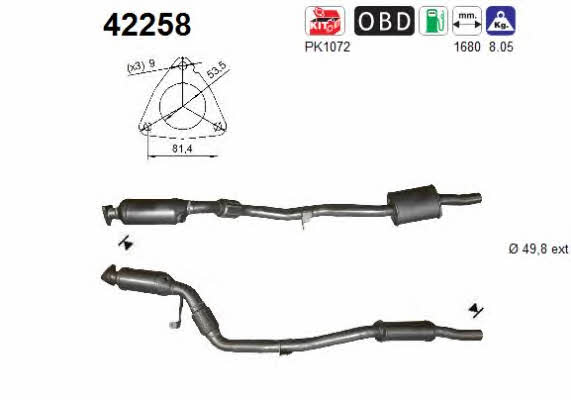Catalyst exhaust Audi A6: 42258 As Catalytic Converter
