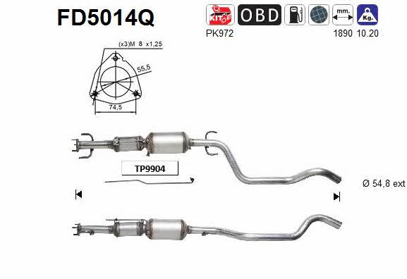 As FD5014Q Diesel particulate filter DPF FD5014Q
