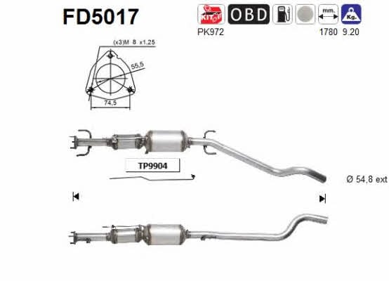 As FD5017 Diesel particulate filter DPF FD5017