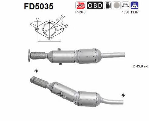 As FD5035 Diesel particulate filter DPF FD5035