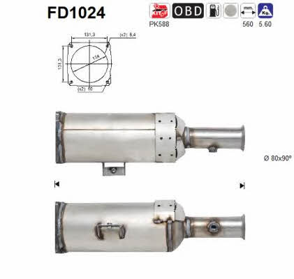 As FD1024 Diesel particulate filter DPF FD1024