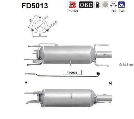 As FD5013 Diesel particulate filter DPF FD5013