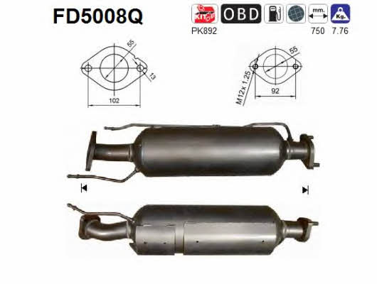 As FD5008Q Diesel particulate filter DPF FD5008Q