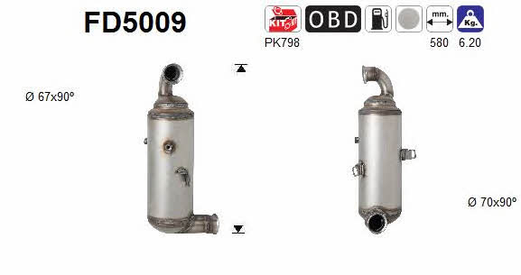 As FD5009 Diesel particulate filter DPF FD5009