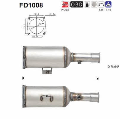 As FD1008 Diesel particulate filter DPF FD1008