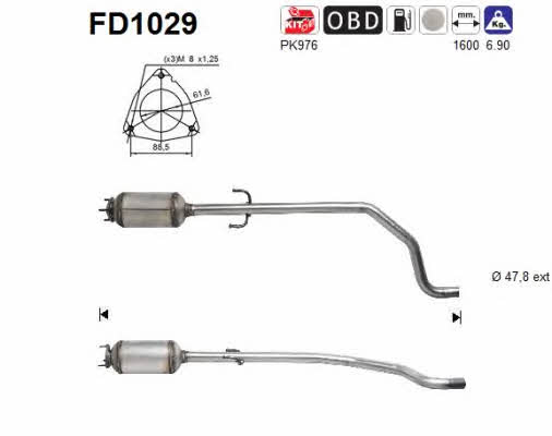 As FD1029 Diesel particulate filter DPF FD1029