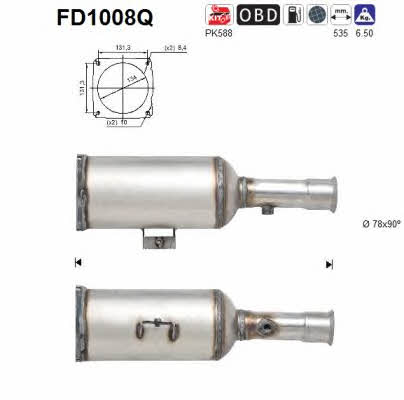 As FD1008Q Diesel particulate filter DPF FD1008Q