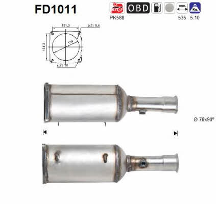 As FD1011 Diesel particulate filter DPF FD1011