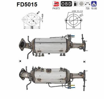 As FD5015 Diesel particulate filter DPF FD5015