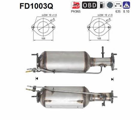 As FD1003Q Diesel particulate filter DPF FD1003Q
