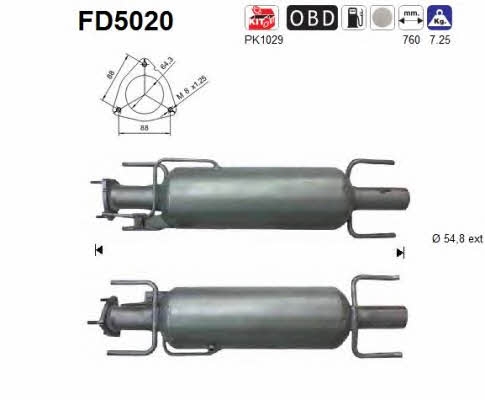 As FD5020 Diesel particulate filter DPF FD5020