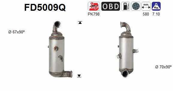 As FD5009Q Diesel particulate filter DPF FD5009Q