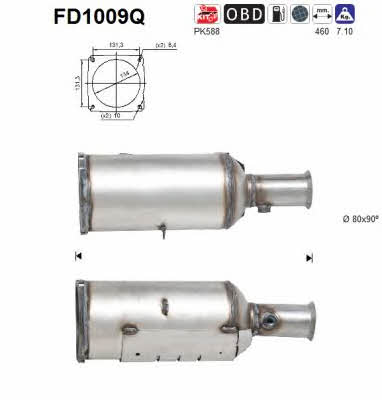 As FD1009Q Diesel particulate filter DPF FD1009Q