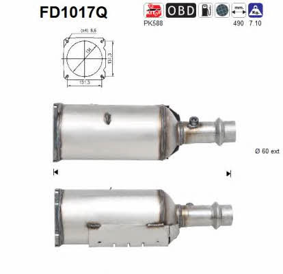 As FD1017Q Diesel particulate filter DPF FD1017Q