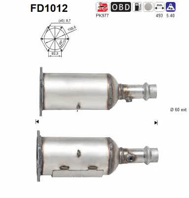 As FD1012 Diesel particulate filter DPF FD1012