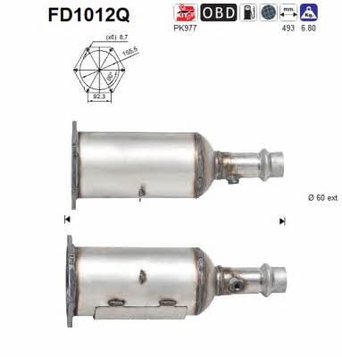 As FD1012Q Diesel particulate filter DPF FD1012Q