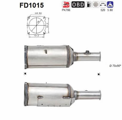 As FD1015 Diesel particulate filter DPF FD1015