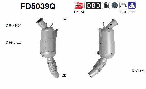 As FD5039Q Diesel particulate filter DPF FD5039Q