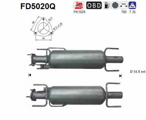 As FD5020Q Diesel particulate filter DPF FD5020Q