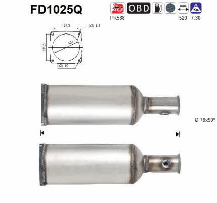 As FD1025Q Diesel particulate filter DPF FD1025Q