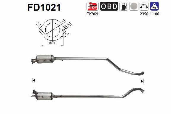 As FD1021 Diesel particulate filter DPF FD1021