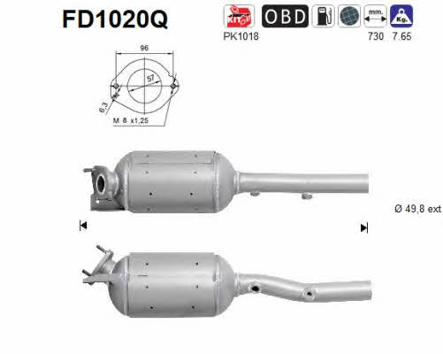 As FD1020Q Diesel particulate filter DPF FD1020Q