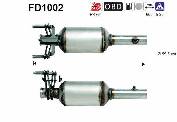 As FD1002 Diesel particulate filter DPF FD1002