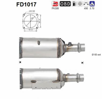 As FD1017 Diesel particulate filter DPF FD1017