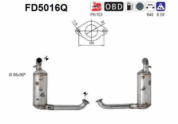 As FD5016Q Diesel particulate filter DPF FD5016Q